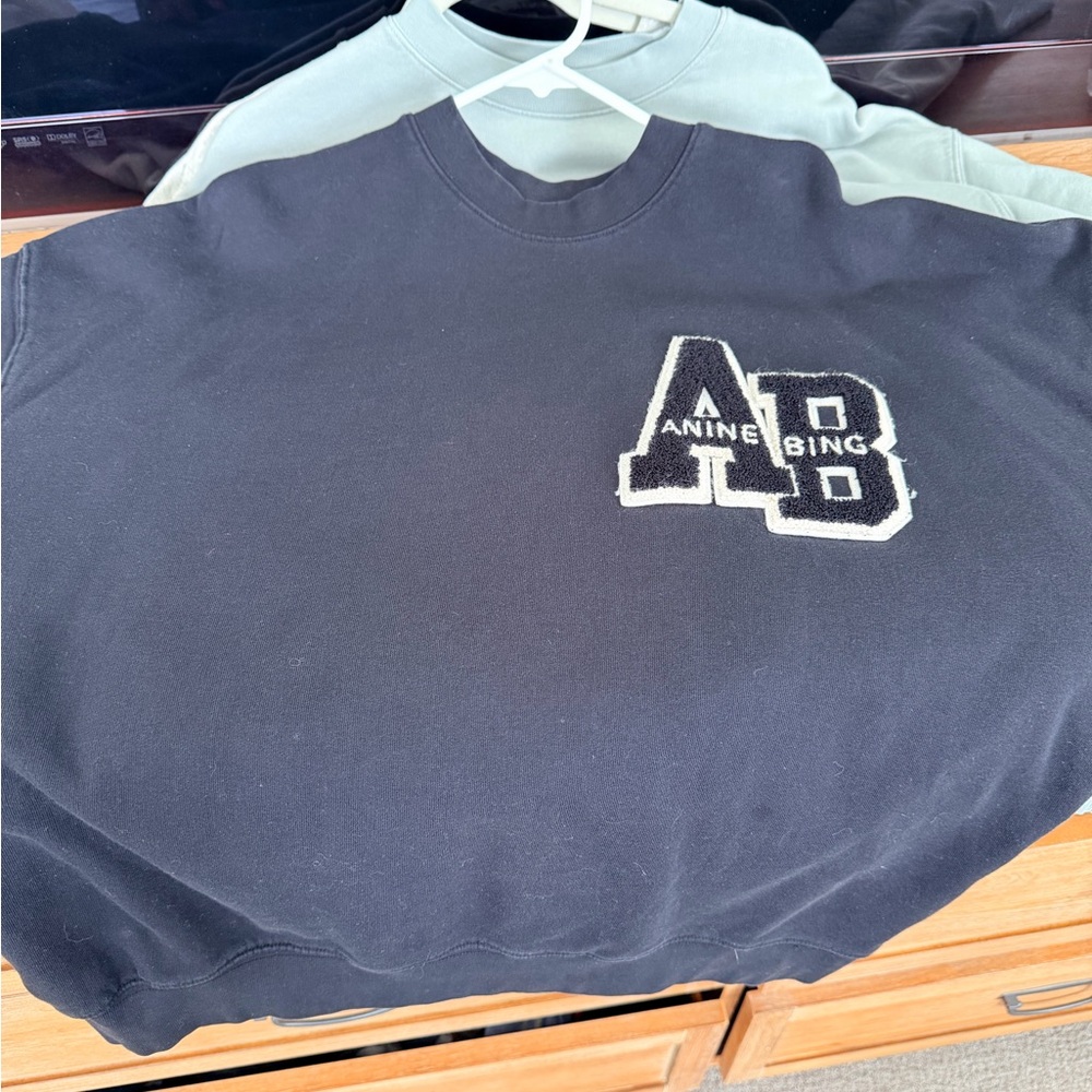 Anine Bing Black and White Logo Sweatshirt